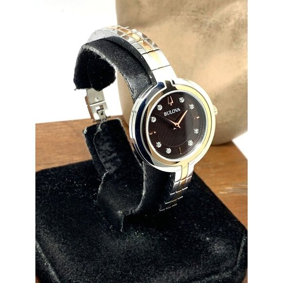 Bulova Women's Watch 98P194 Quartz Bangle Diamond Dial Rose Gold Silver … - Picture 14 of 14